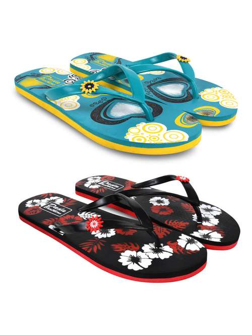 multicolored printed set of 2 slippers flip flop - 21099873 - Standard Image - 0