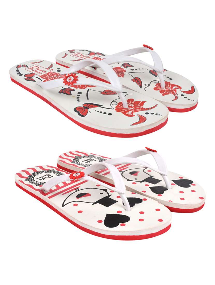 multi colored rubber slippers flip flops - 21099876 -  Zoom Image - 0