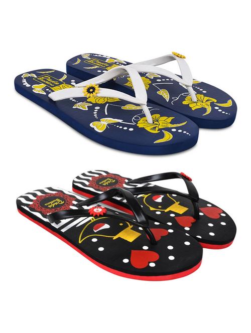 multicolored printed set of 2 slippers flip flop - 21099911 - Standard Image - 0
