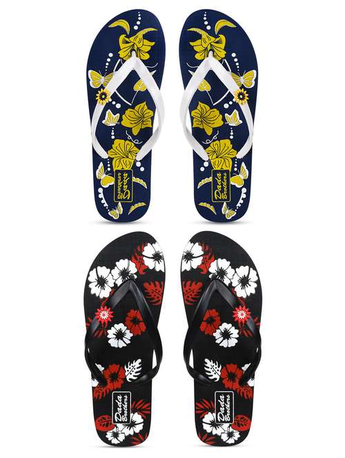multicolored printed set of 2 slippers flip flop - 21099916 -  Standard Image - 0