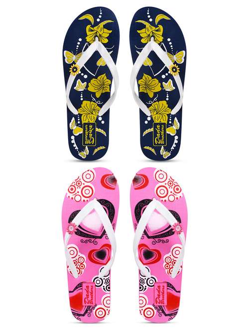 multicolored printed set of 2 slippers flip flop - 21099919 - Standard Image - 0