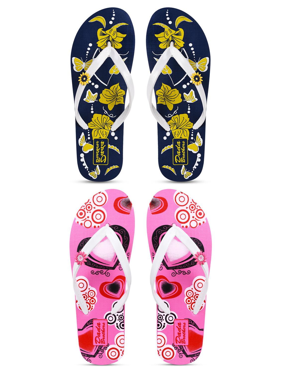 multicolored printed set of 2 slippers flip flop - 21099919 - Zoom Image - 0
