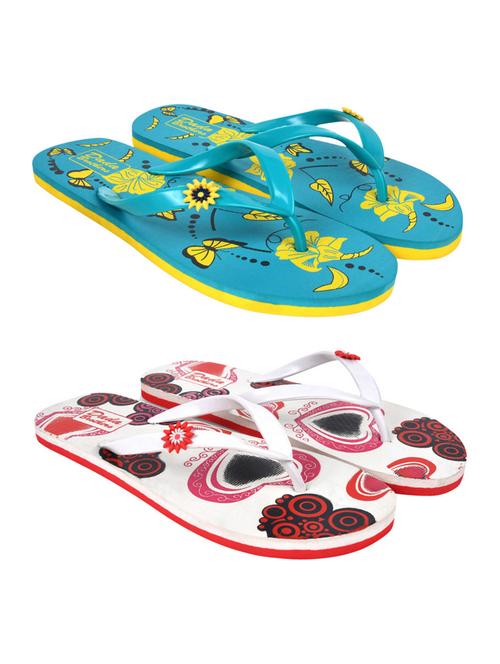 multicolored printed set of 2 slippers flip flop - 21099950 -  Standard Image - 0