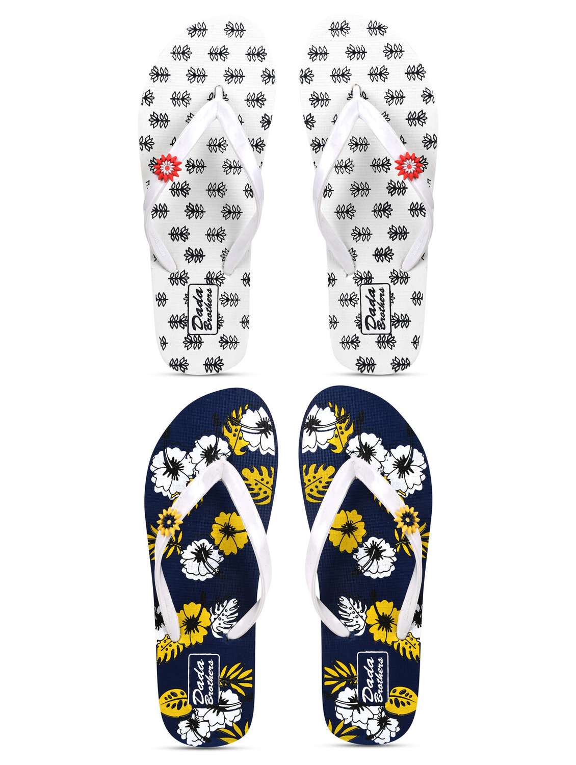 multicolored printed set of 2 slippers flip flop - 21099963 -  Zoom Image - 0