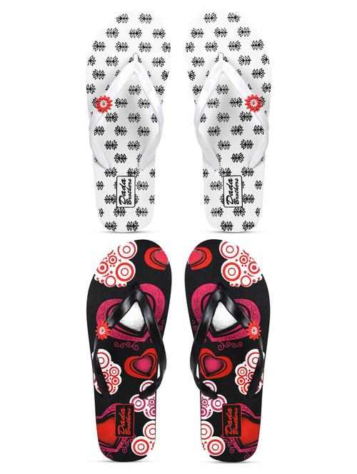 multicolored printed set of 2 slippers flip flop - 21099969 - Standard Image - 0
