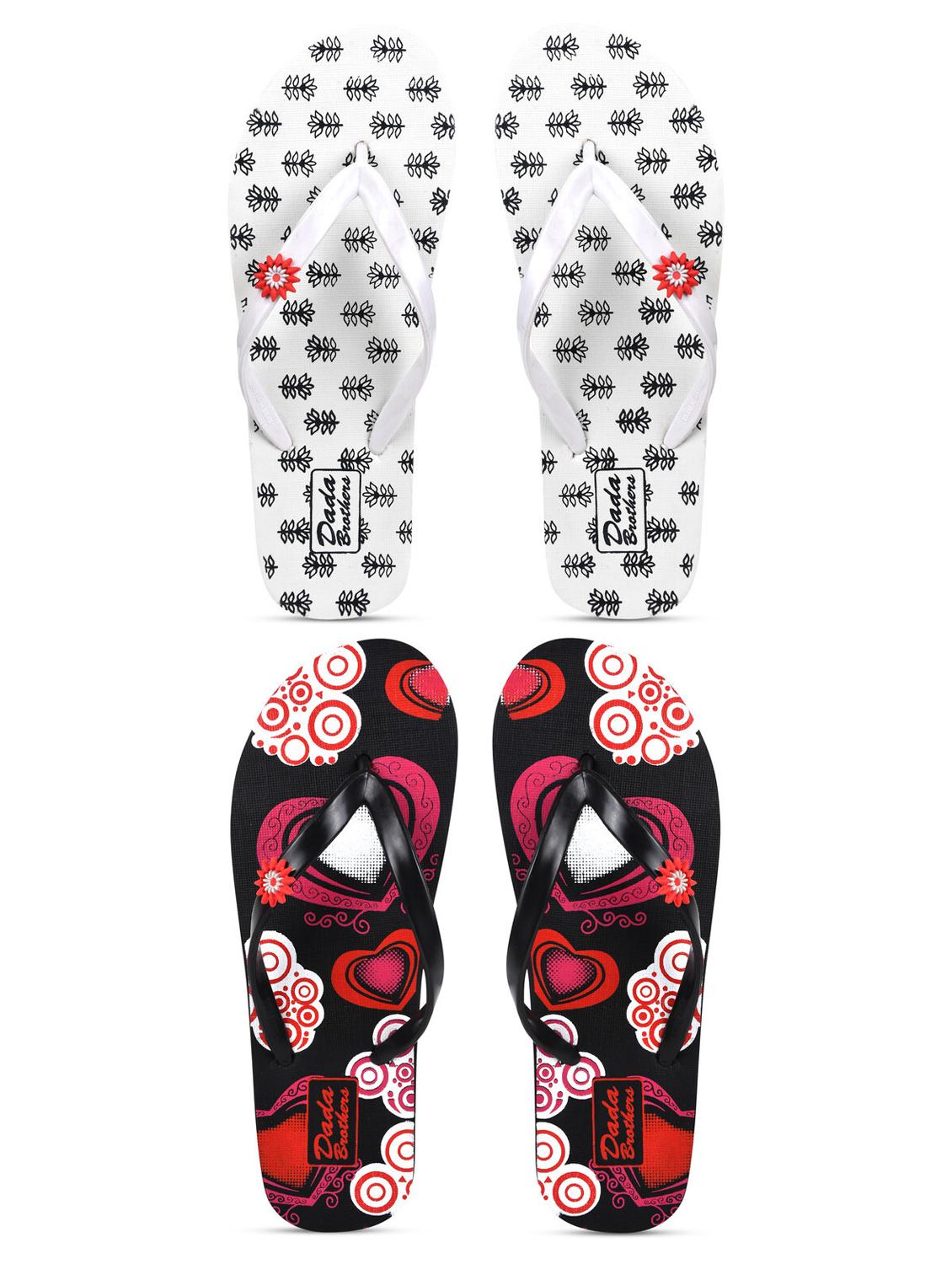 multicolored printed set of 2 slippers flip flop - 21099969 - Zoom Image - 0