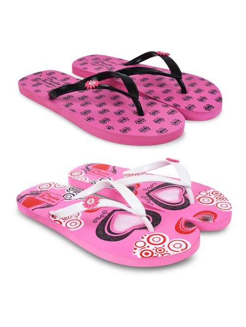 multicolored printed set of 2 slippers flip flop - 21099988 -  Standard Image - 0