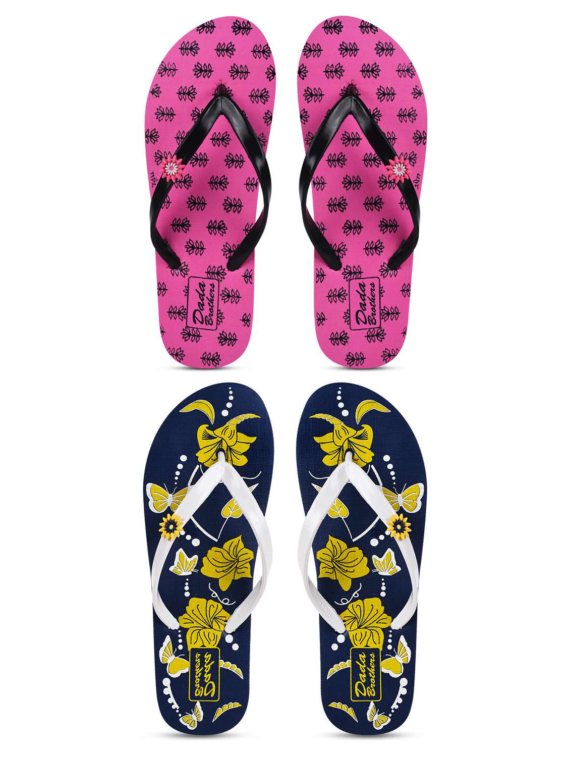 multicolored printed set of 2 slippers flip flop - 21099994 -  Zoom Image - 0
