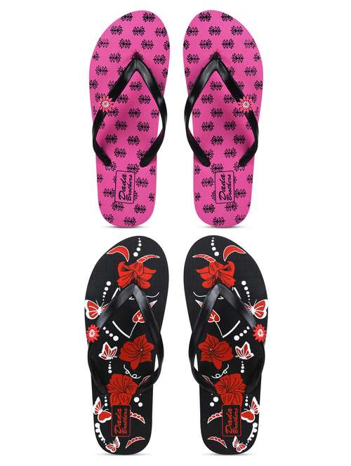 multicolored printed set of 2 slippers flip flop - 21099995 -  Standard Image - 0