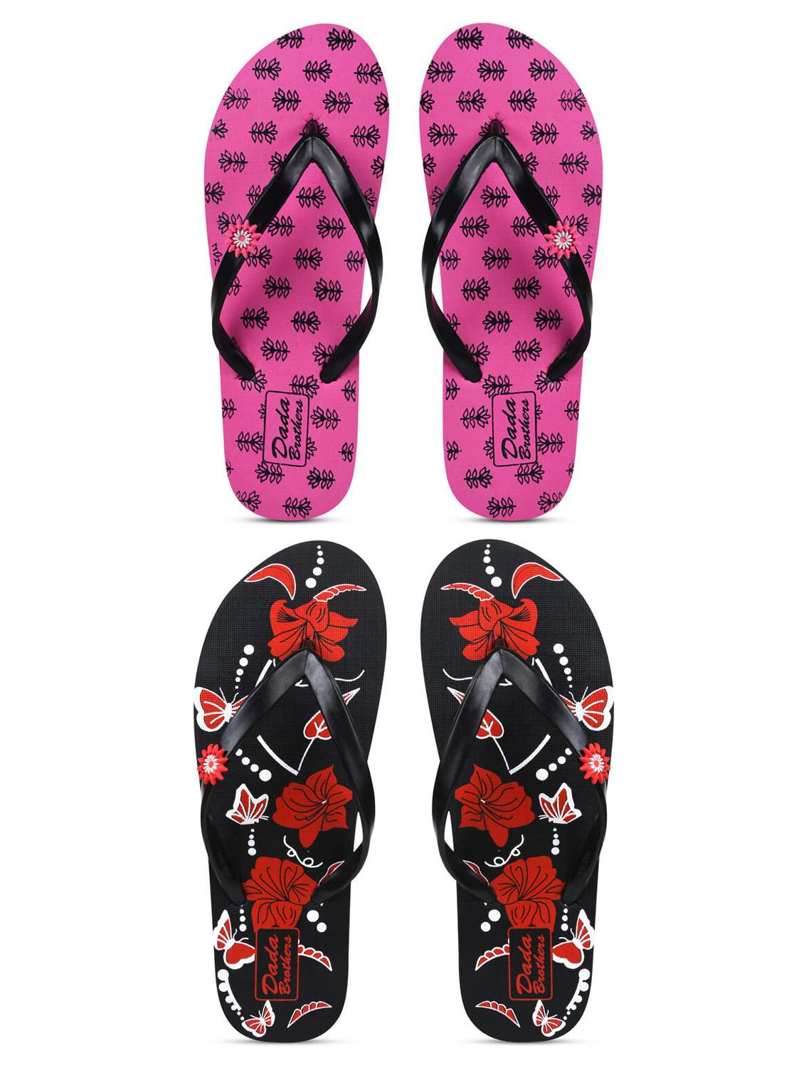 multicolored printed set of 2 slippers flip flop - 21099995 -  Zoom Image - 0