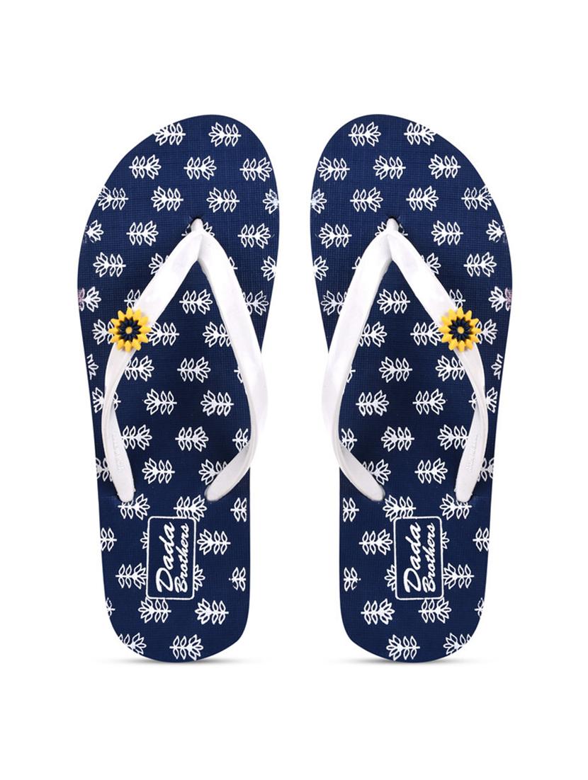 navy blue printed set of 2 slippers flip flop - 21100010 - Standard Image - 3