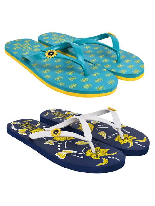 multicolored printed set of 2 slippers flip flop - 21100052 -  Standard Image - 0