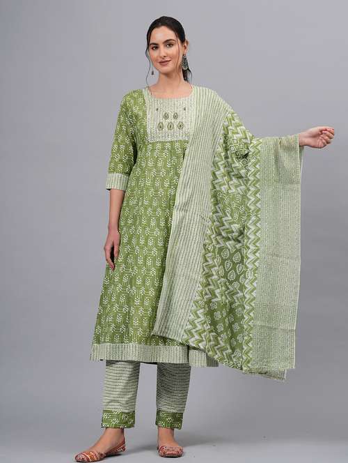 women printed kurta pant with dupatta set - 21100081 - Standard Image - 0