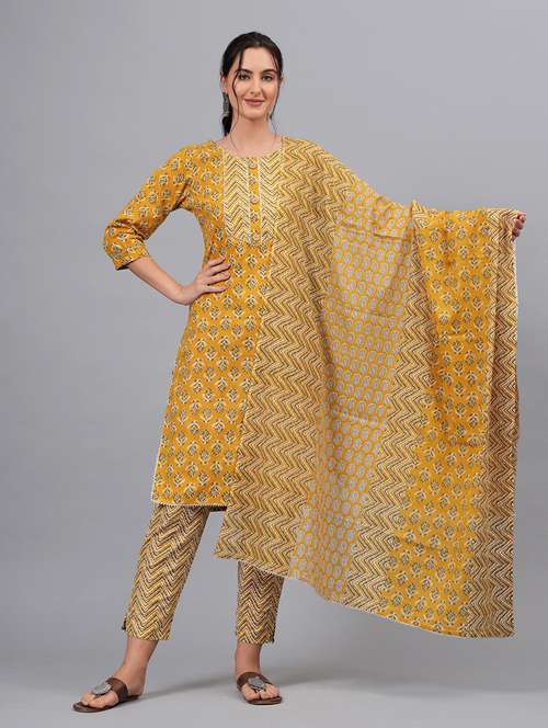 women printed kurta bottom with dupatta set - 21100112 -  Standard Image - 0