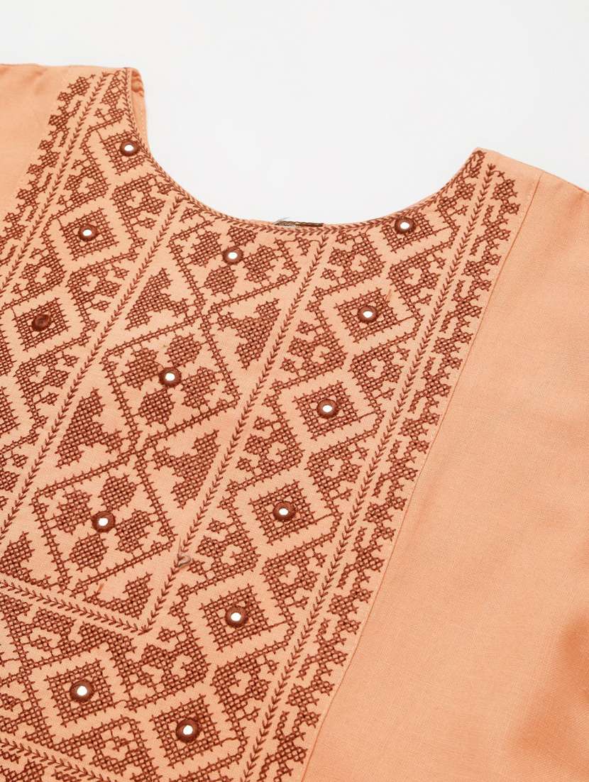 women three quarter sleeves staright kurta - 21100462 -  Standard Image - 5