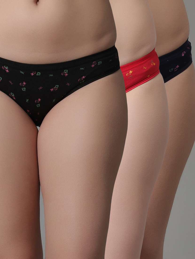 women multicolored printed set of 3 seamless panty - 21101407 - Zoom Image - 0
