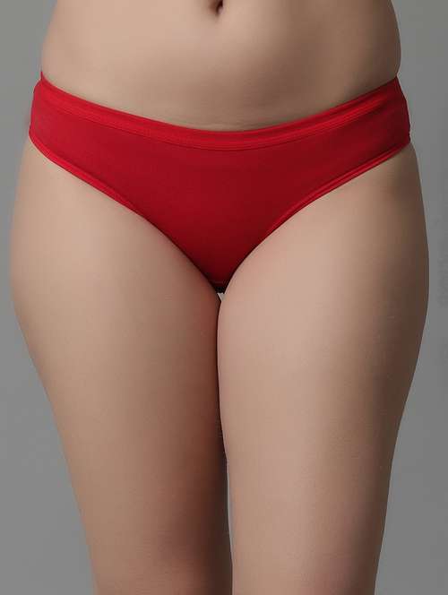 red cotton blend hipster panty - 21101435 - Standard Image - 0