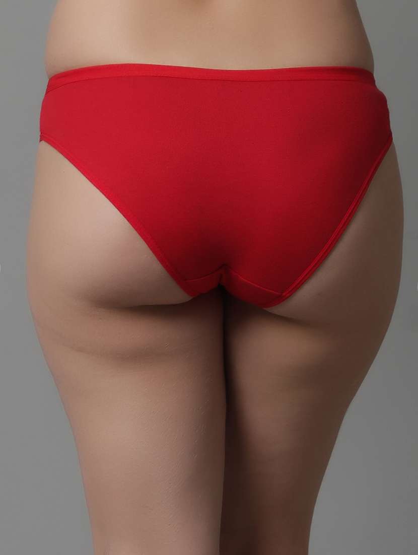 red cotton blend hipster panty - 21101435 - Standard Image - 3