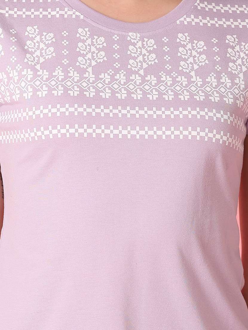 women purple printed regular t-shirt - 21101677 -  Standard Image - 5