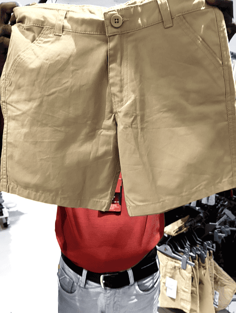 khaki twill shorts & three fourth - 21101729 - Standard Image - 0