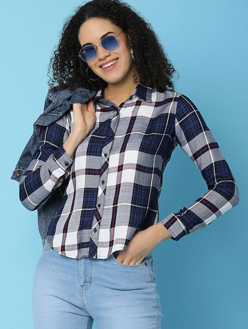 women checkered cotton shirt - 21101760 - Standard Image - 3