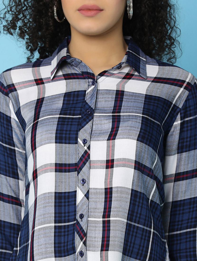 women checkered cotton shirt - 21101760 - Standard Image - 5