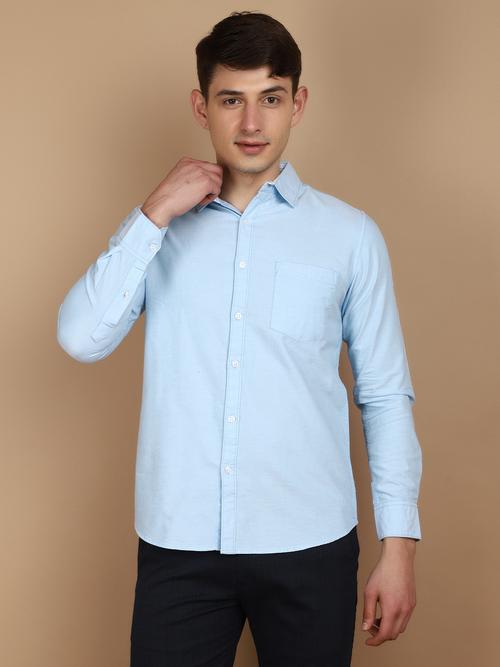 light blue oxford casual shirt - 21101810 -  Standard Image - 0