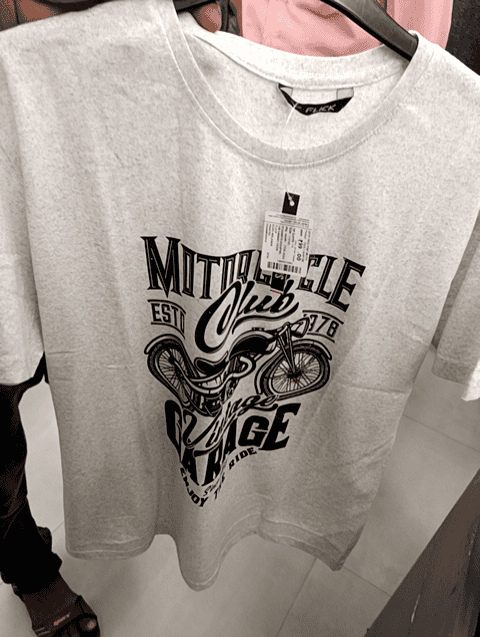 ecru melange cotton single jersey tshirt - 21101867 -  Standard Image - 0