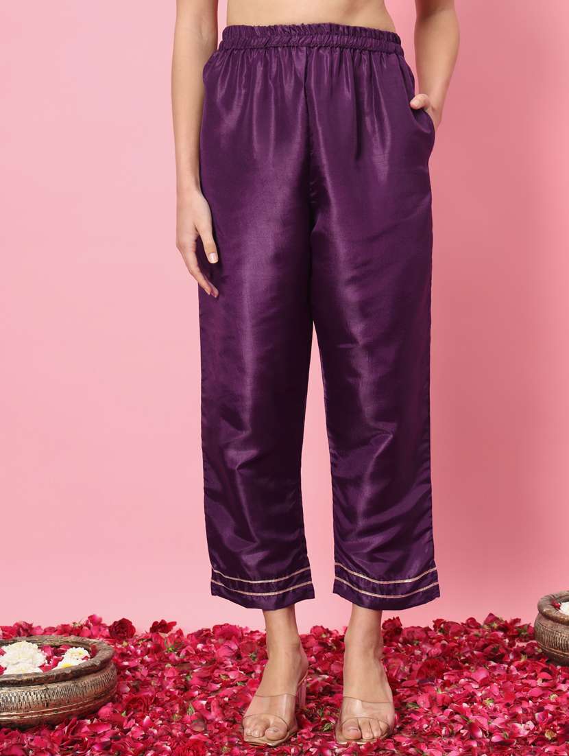 women purple kurta pant set with dupatta - 21102174 -  Standard Image - 3