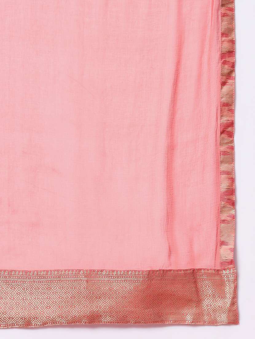 women peach kurta pant set with dupatta - 21102200 -  Standard Image - 5