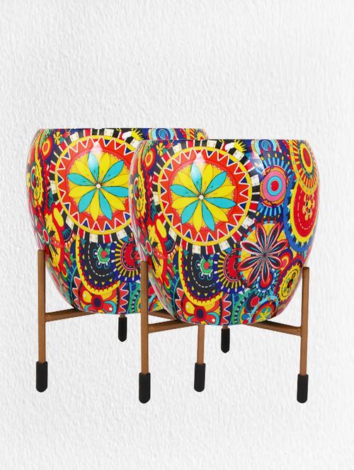 pack of 2 multi colored home decor pot - 21102219 -  Standard Image - 0
