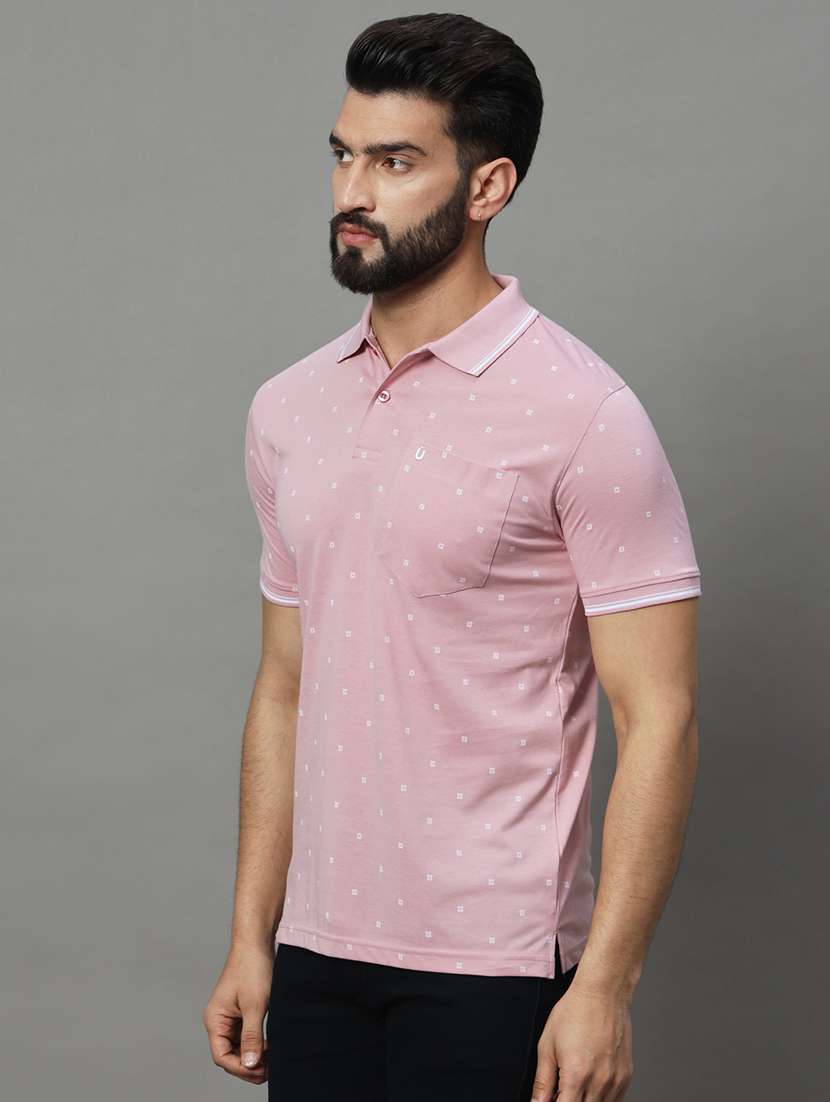 men all over printed polo t-shirt