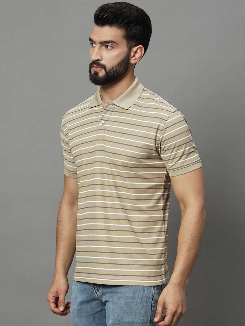 men striped polo t-shirt