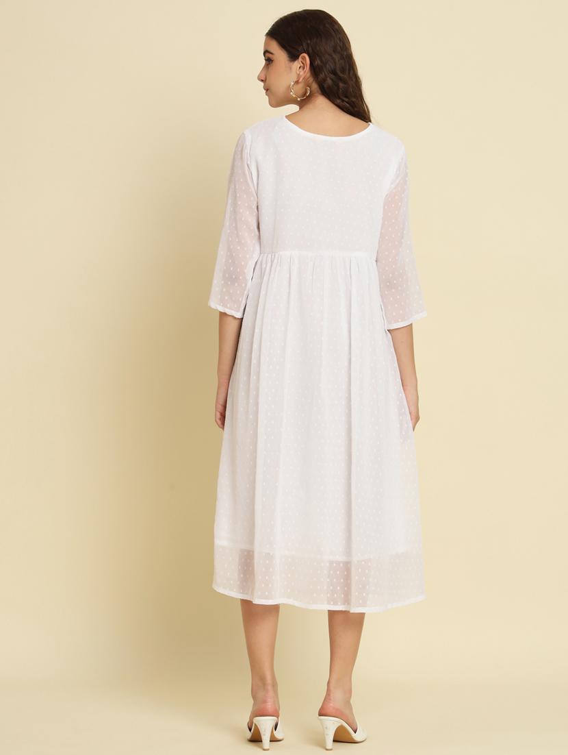 women white self design detailed dress - 21102299 - Standard Image - 3
