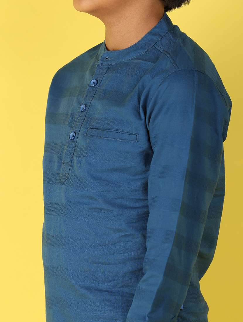 boy solid mandrain neck shirt - 21102692 -  Standard Image - 5