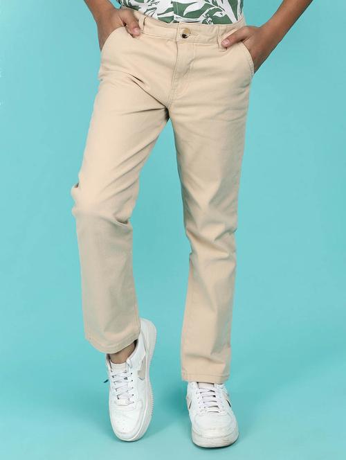 beige cotton chinos trouser - 21102840 - Standard Image - 0