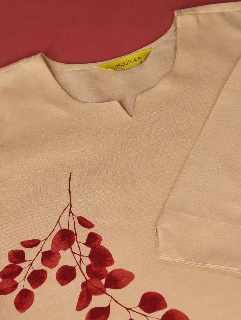 women placement print notch neck kurta pant set - 21102920 -  Standard Image - 5