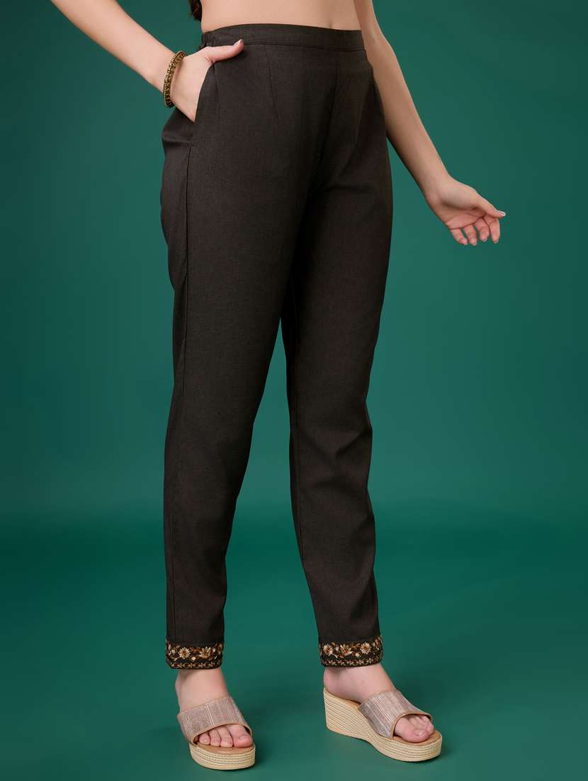 women neck embroidered co-ord set - 21102927 - Standard Image - 3