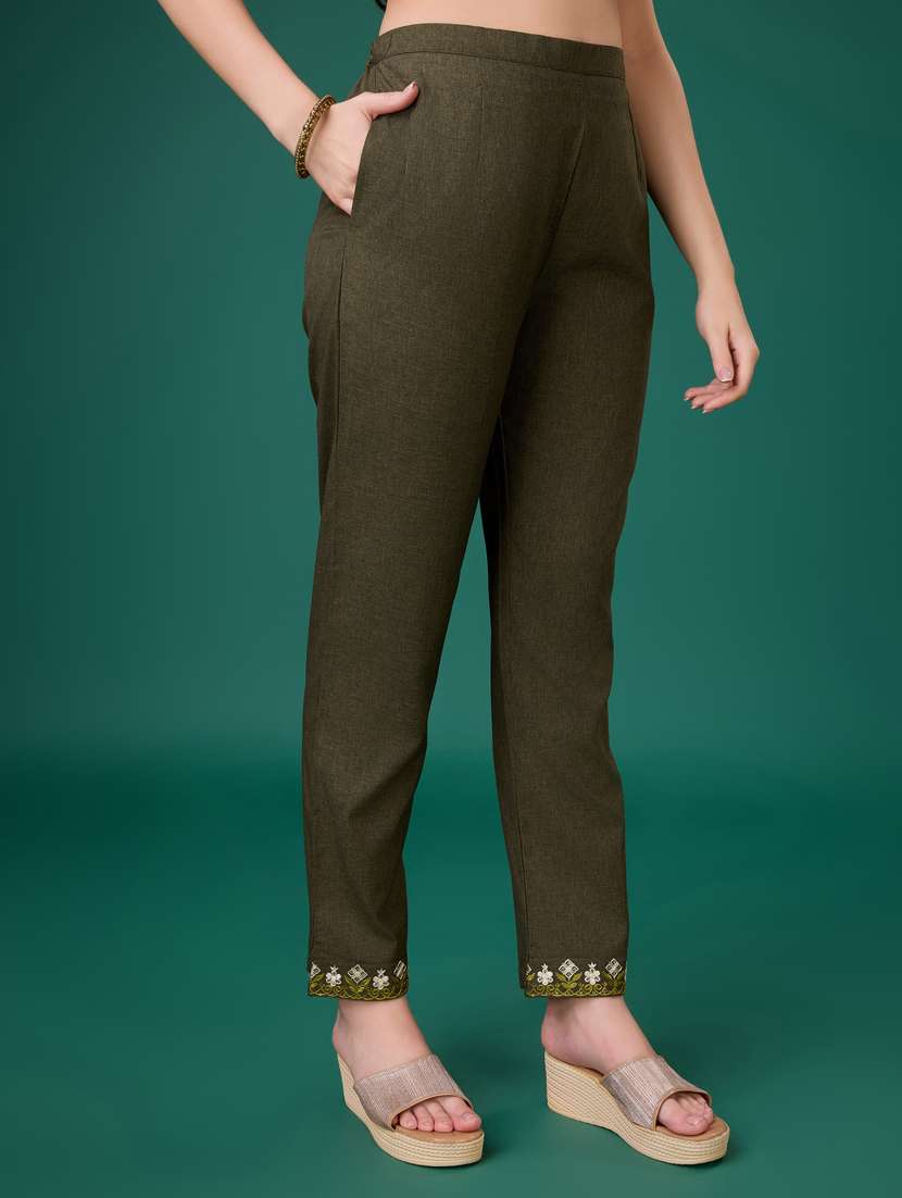 women neck embroidered co-ord set - 21102928 - Standard Image - 3