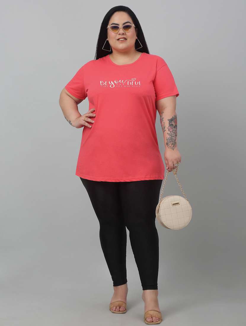 pink cotton chest print tshirt - 21103016 -  Standard Image - 3