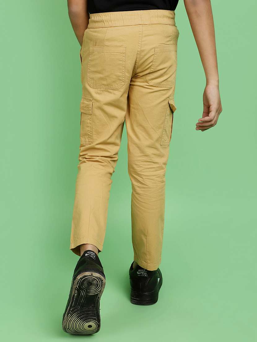 boys regular fit solid casual cargo - 21103203 -  Standard Image - 3