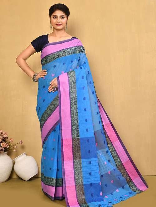women self design cotton tant saree - 21103259 - Standard Image - 0