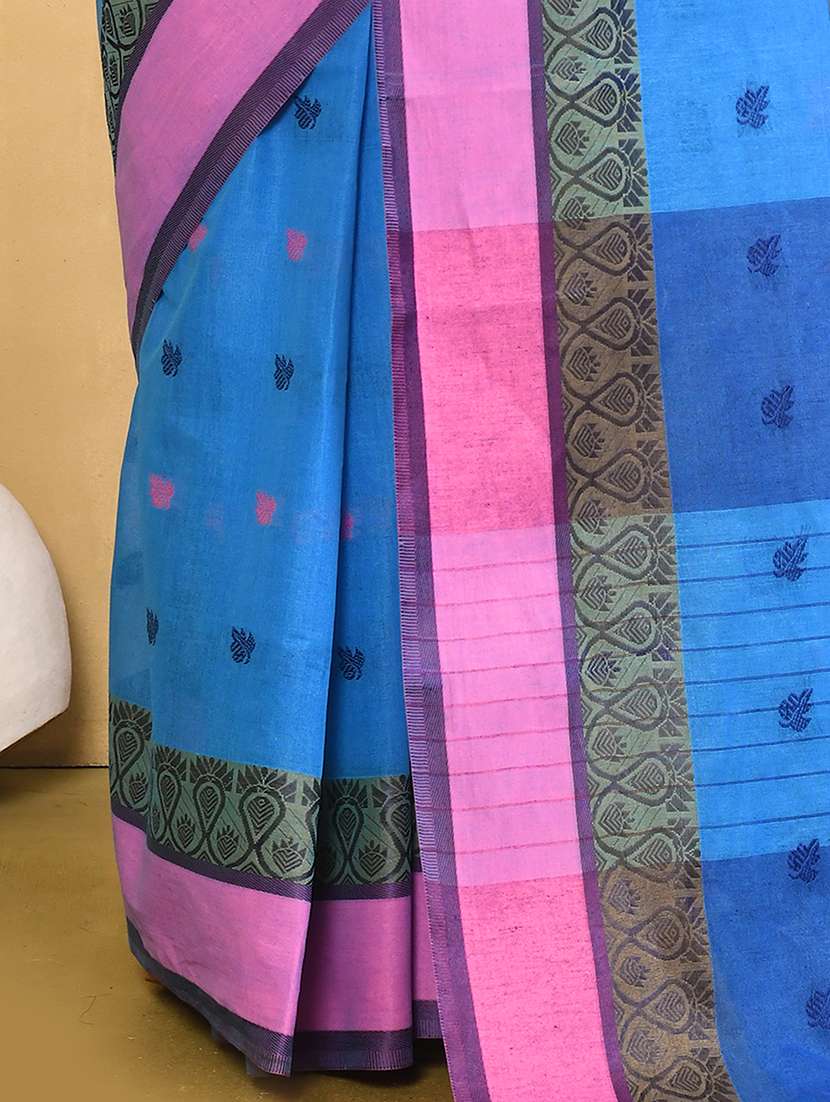 women self design cotton tant saree - 21103259 - Standard Image - 3