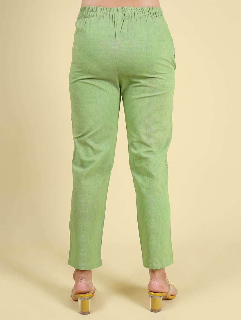 women solid cotton cigarette pant - 21103290 -  Standard Image - 3