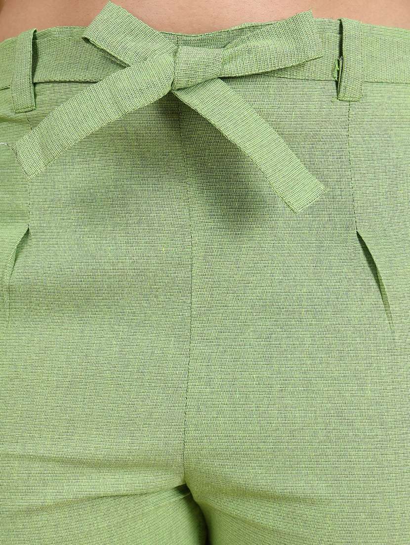 women solid cotton cigarette pant - 21103290 -  Standard Image - 5