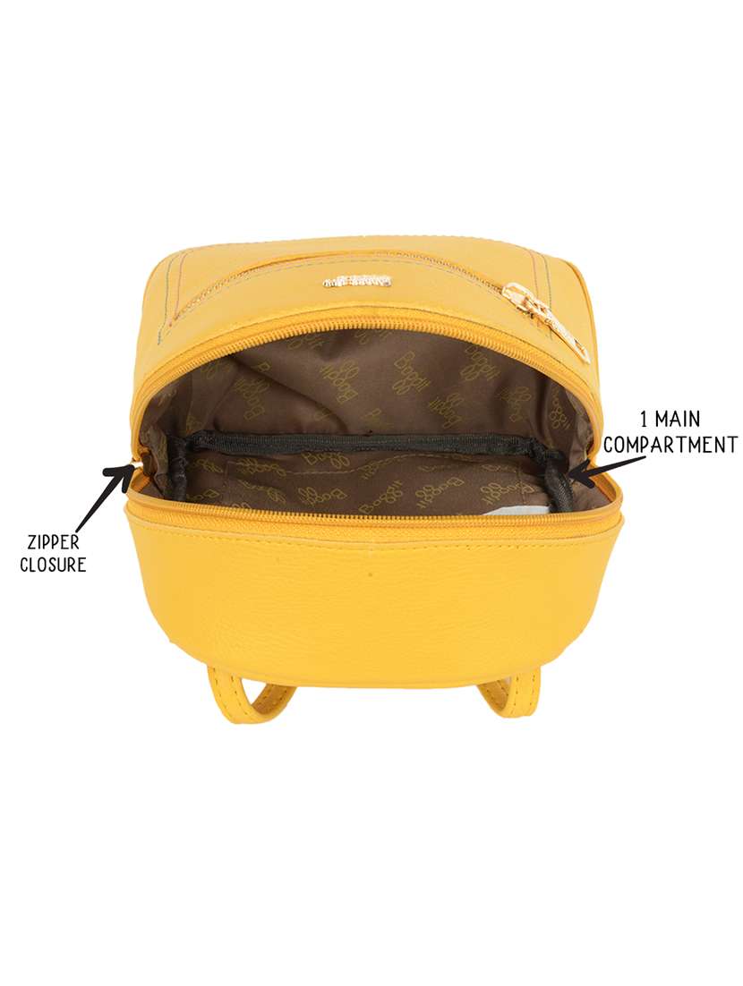 solid yellow detailed backpack - 21104082 -  Standard Image - 3