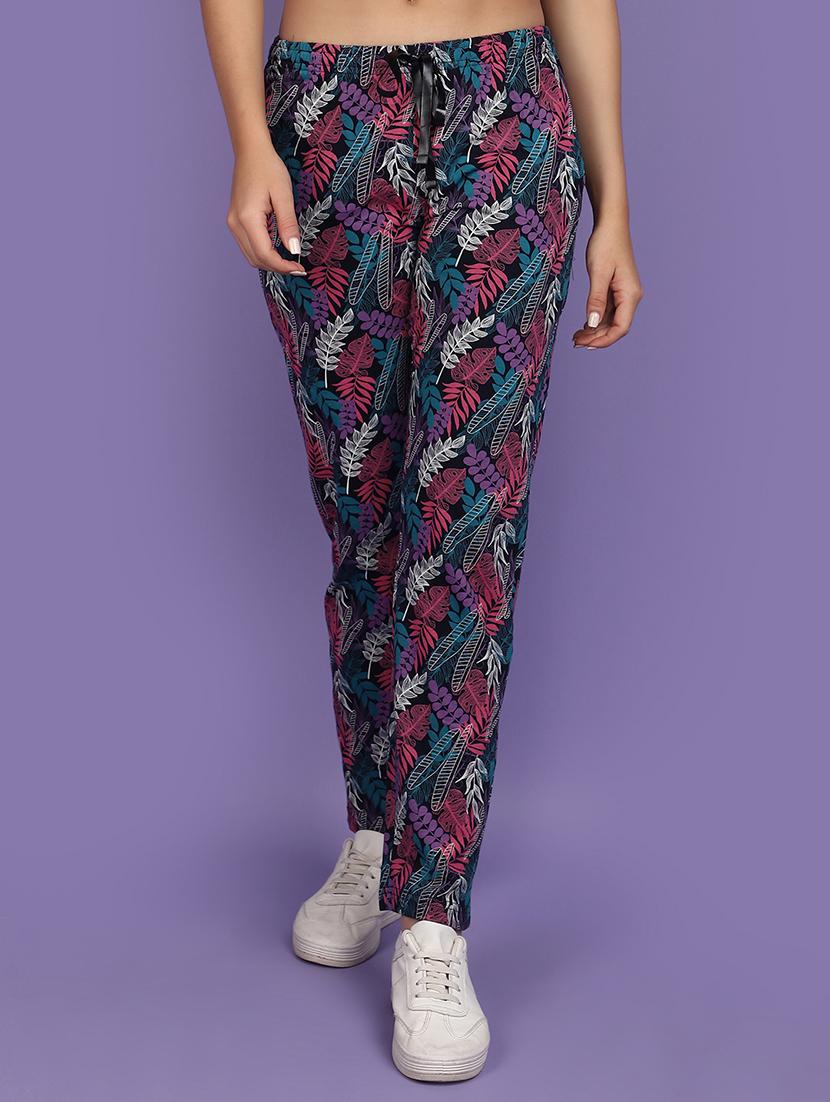 women printed mid rise track pant - 21104183 - Zoom Image - 0
