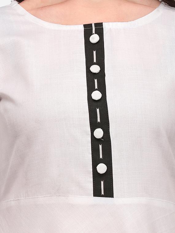 white printed detailed dress - 21104242 - Standard Image - 3