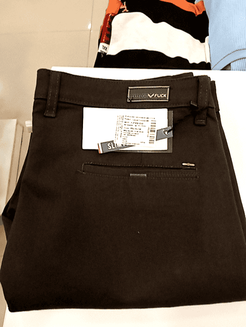 grey dobby casual trousers - 21104354 -  Standard Image - 0