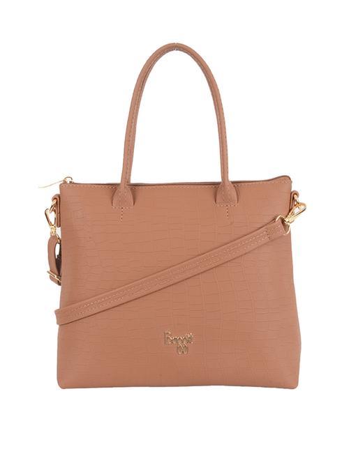 solid tan brown detailed tote bag - 21104501 -  Standard Image - 0